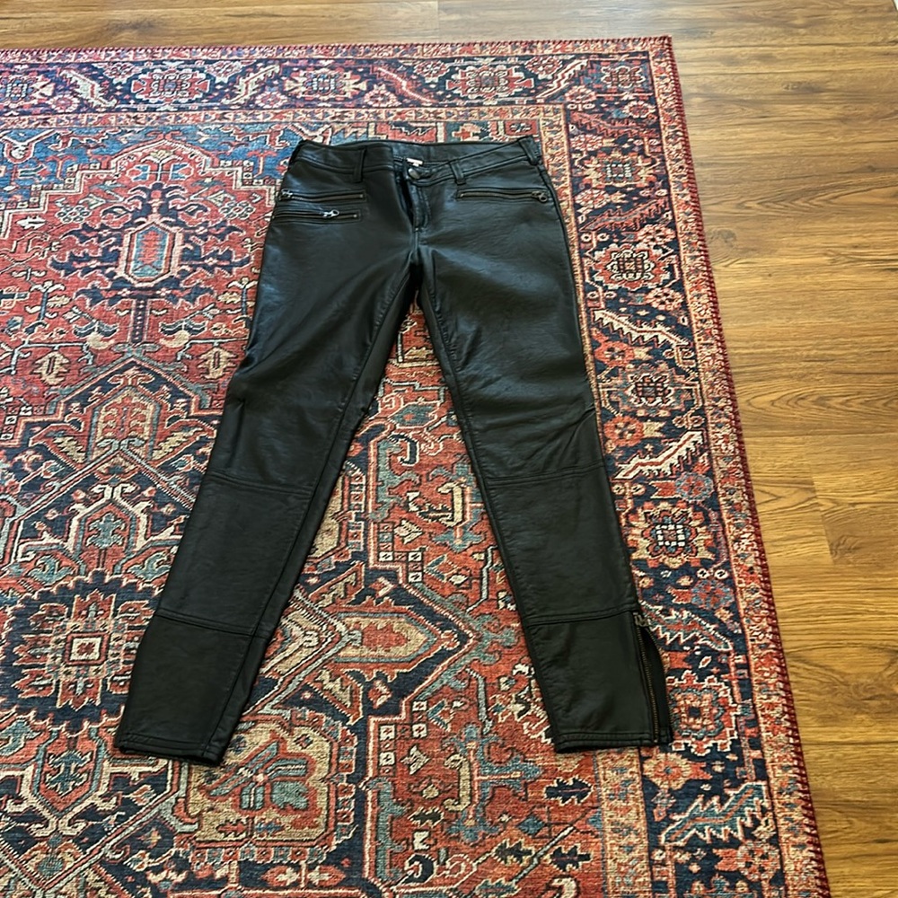 NWOT Free People vegan leather pants with ankle zippers